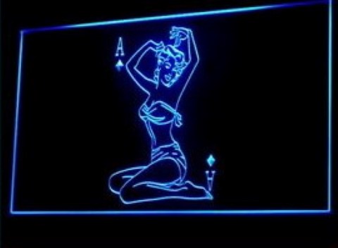 Poker diamond Sexy lady LED Neon Sign